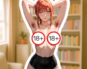 Redhead Anime Girl Vinyl Sticker, Waifu Decal
