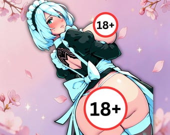 Anime Maid Waifu Sticker, Adult Vinyl Decal, Waifu Collection Art