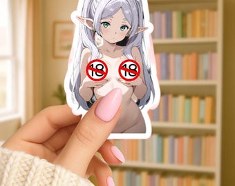 Pegatina de botín de elfo mago, waifu sexy de anime / pegatina de mujer tetona de anime, chica de anime