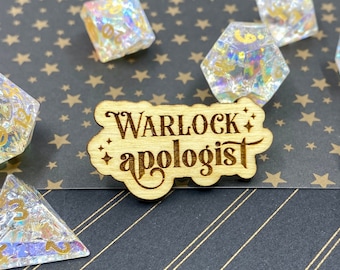 Warlock Apologist Wooden Pin