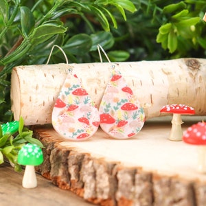 Mushroom Printed Acrylic Earrings