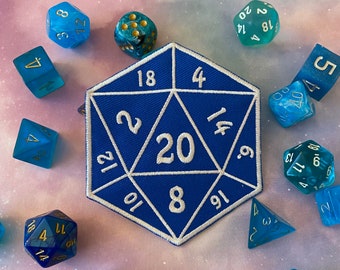 D20 Iron On Patch Tabletop Gaming Patch Gift for Gamers