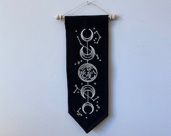 Mondphase Celestial Banner Wimpel Space Banner