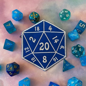 D20 Iron On Patch Tabletop Gaming Patch Gift for Gamers