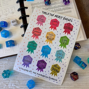 Mesa Mérito Insignia Pegatinas D&D Pegatinas Logro Mesa