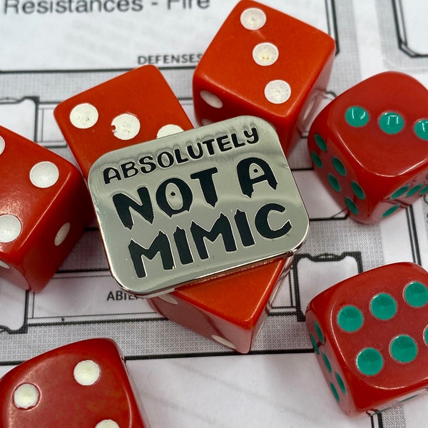 Absolutely Not A Mimic Silver Hard Enamel Pin