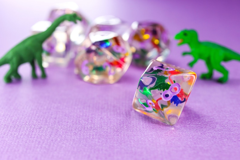 Dinosaur Confetti Dice Set image 5
