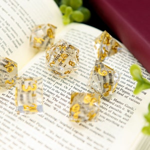 Book Wyrm Dice Polyhedral Dice with Book Pages image 4