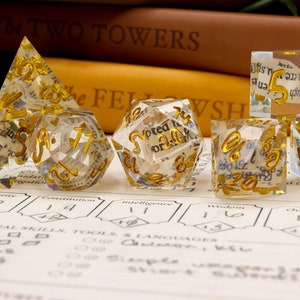 Book Wyrm Dice Polyhedral Dice with Book Pages image 1