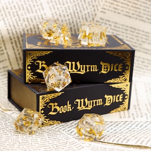 Book Wyrm Dice Polyhedral Dice with Book Pages image 10