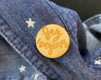 LGBTQ+ Wooden Pin- Gaymazing