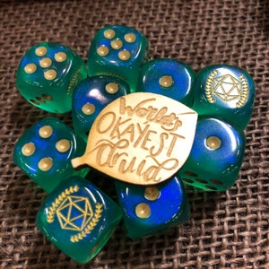World&#39;s Okayest Druid Tabletop Class Wooden Pin