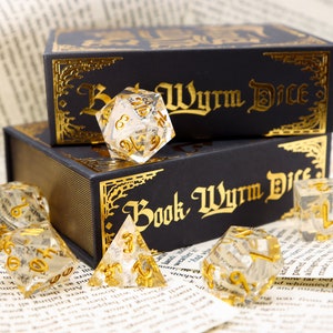 Book Wyrm Dice Polyhedral Dice with Book Pages image 9