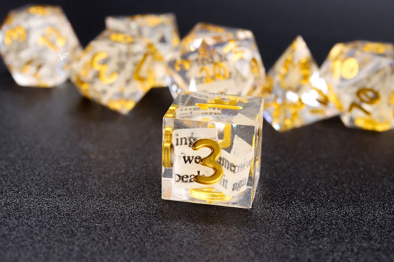 Book Wyrm Dice Polyhedral Dice with Book Pages image 7