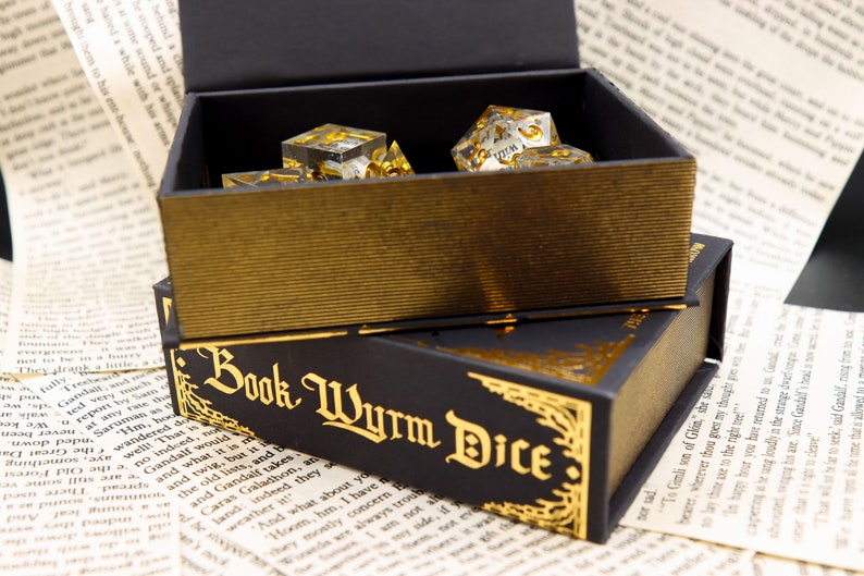 Book Wyrm Dice Polyhedral Dice with Book Pages image 8