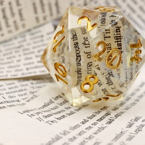 Book Wyrm Dice Polyhedral Dice with Book Pages image 6