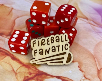 Fireball Fanatic Wizard Wooden Pin