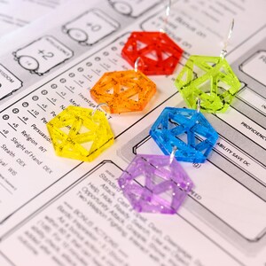 Rainbow D20 Acrylic Earrings image 2