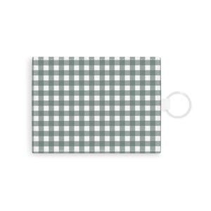Cartera con llavero, cartera de cuadros verdes, tarjetero de piel saffiano, cartera fina, regalo para ella