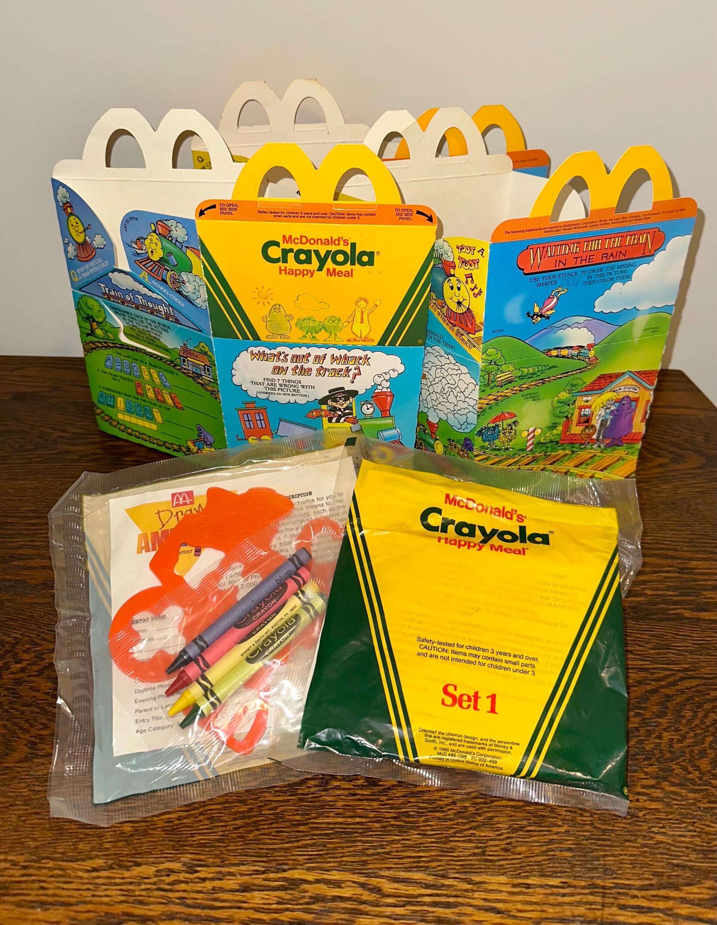Vintage 1980's Mcdonald's Happy Meal Toys and Boxes - Crayola - Etsy