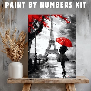 Paris Landscape Adult Paint By Numbers Canvas Kit, Eiffel Tower Diy Paint By Number Kit, Coloring Numbered, Color By Number For Adults,