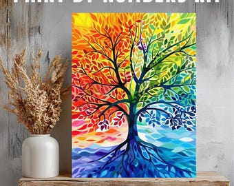 Kit de peinture par numéros pour adultes, arbre de vie, kit de peinture par numéros à faire soi-même, coloriage numéroté, coloriage par numéros pour adultes,