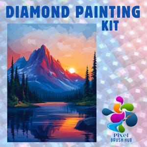 Mountain Diamond Painting Kit for Adults – Diamond Art Kit, Custom Diamond Painting, Diamond Painting with Diamond Dots, Gem Painting.
