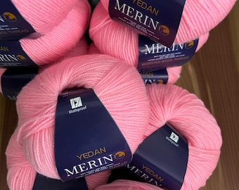 Light Pink Fine Merino Wool Skein | 50g DK Weight | Soft Wool Yarn for Crochet & Knitting | Anti Pilling | Non Fading | Natural Fiber