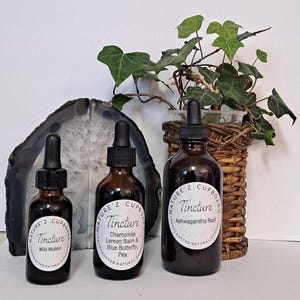 1oz Herbal Glycerin Tinctures (Glycerites) – Created with Organic or Wildcrafted Herbs - Unique Herbs and Herbal Combinations