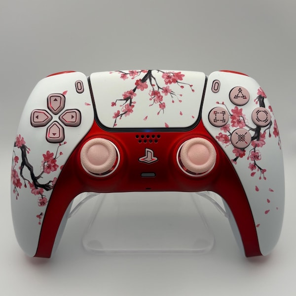 Cherry Sakura Blossom - RGB LED - Pastel Pink - Custom Wireless Controller for PS5 Or PC