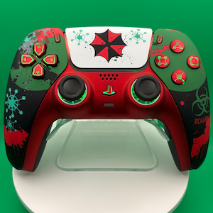 Biohazard Evil - RGB LED - Soft Green - Custom Wireless Controller for PS5 Or PC