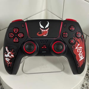 Venom Spider Theme - RGB LED - Custom Wireless Controller For PS5 Or PC