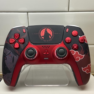 Itachi Anime Manga - Röda moln - RGB LED - Anpassad trådlös handkontroll för PS5 eller PC
