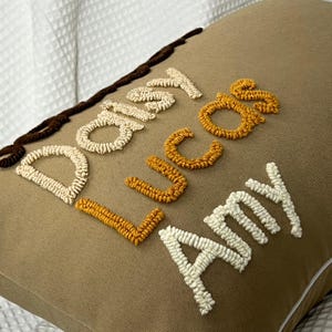 Personalized Family Names Embroidery Pillow, Custom Gift Family Name Throw Pillow, Personalized Gift, Housewarming Gift, Family Gift