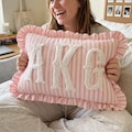 Monogram Striped Punch Needle Pillow, Personalized Graduation Gift, Custom Initial Pillow, College Graduate Gift,Preppy Room Decor product logo