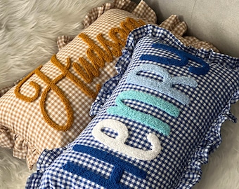 Custom Baby Name Pillow, Personalized Newborn Gift, Nursery Accent Cushion, Baby Boy Room Decor, Back to School Gift, Graduation Gift Idea