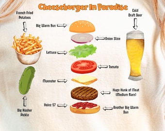 Cheeseburger T-Shirt: Fun Foodie Tee for Parrotheads
