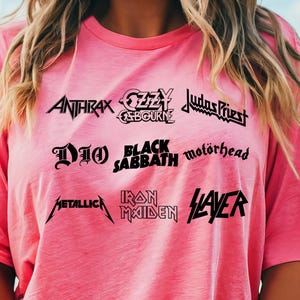 Classic Metal Bands T-Shirt, Music Lover Gift, Heavy Metal Shirt, Retro Rock Tee for Men and Women, Unisex Casual Wear