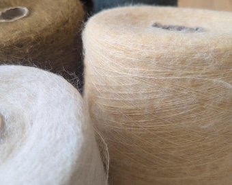 Italian Alpaca Virgin Wool Lace Yarn: Brushed Texture, Substitute for Mohair - 50g
