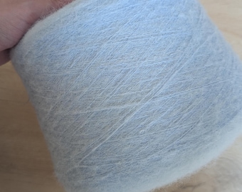 Baby Blue Italian Alpaca & Virgin Wool Brushed Lace Yarn, Fine and Soft, Substitute for Mohair, price per 50 grams