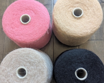 Baby Suri Alpaca Brushed Yarn Lace Weight on Cone, Price per 50 grams