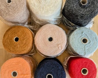Baby Suri Alpaca Brushed Yarn DK Worsted Weight Italian Yarn on Cones, Price for 50 grams