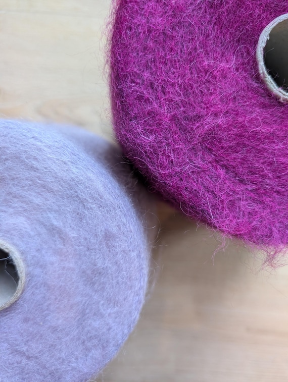 Italian Superkid Mohair, Baby Alpaca Blend Yarn on Cone, Fine for Knitting, Weaving and Crochet, 50g