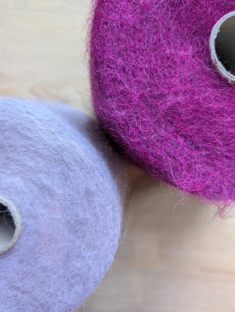 Italian Superkid Mohair, Baby Alpaca Blend Yarn on Cone, Fine for Knitting, Weaving and Crochet, 50g zdjęcie 1