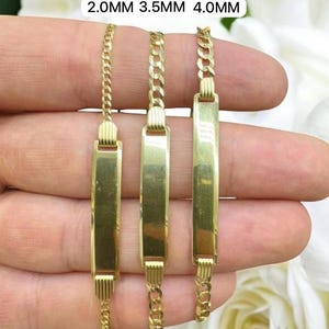 Genuine 14k Solid Gold Baby ID Bracelet, Gold Bracelet For Kids, Personlized Baby Jewelry, Children’s Bracelet