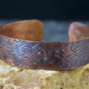 Hammered Custom Handmade Specialty Copper Cuff Bracelet image 1