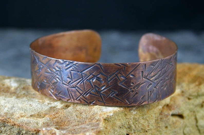 Hammered Custom Handmade Specialty Copper Cuff Bracelet image 1