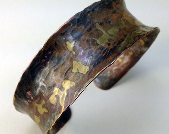 CALICO Fold Formed Anticlastic Copper Brass Sterling Silver Cuff Bracelet One Of A Kind OOAK Custom Specialty Jewelry