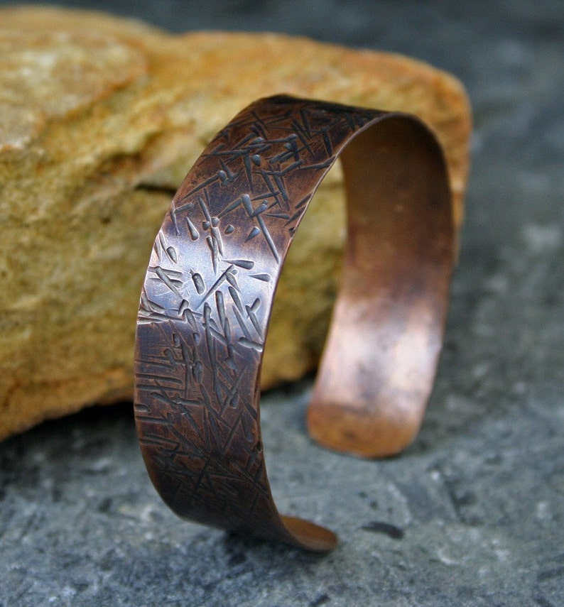 Hammered Custom Handmade Specialty Copper Cuff Bracelet image 2