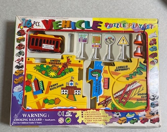 Vintage San Francisco Cable Car Vehicle Puzzle Playset Complete Working Toy